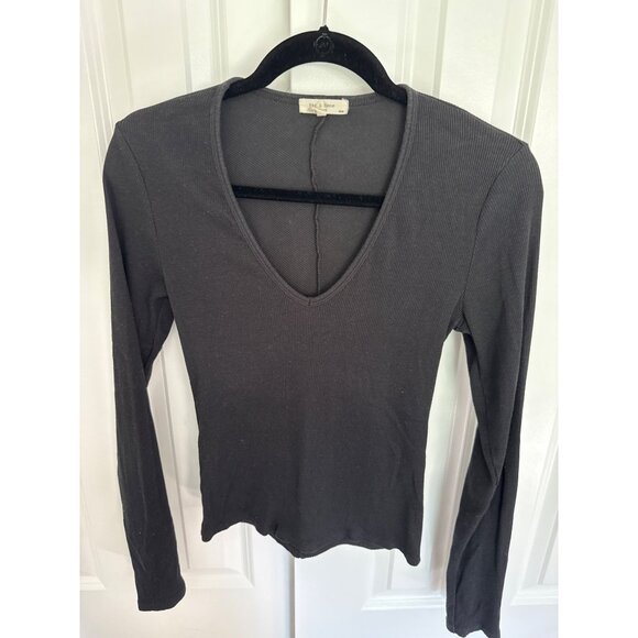Rag & Bone ribbed long-sleeve t-shirt, Black, size Medium - Picture 4 of 6